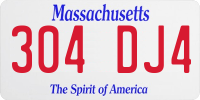 MA license plate 304DJ4