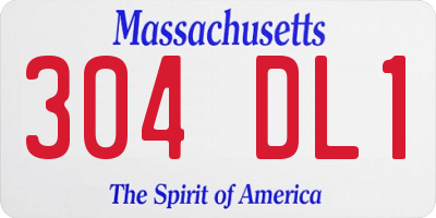 MA license plate 304DL1