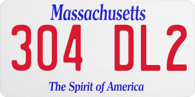MA license plate 304DL2