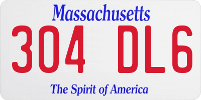 MA license plate 304DL6