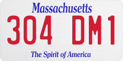 MA license plate 304DM1