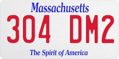 MA license plate 304DM2