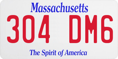MA license plate 304DM6