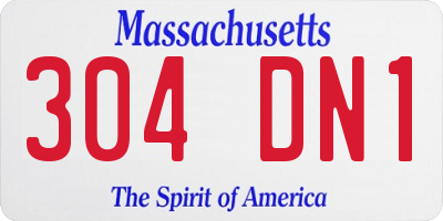 MA license plate 304DN1