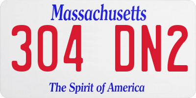 MA license plate 304DN2