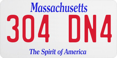 MA license plate 304DN4