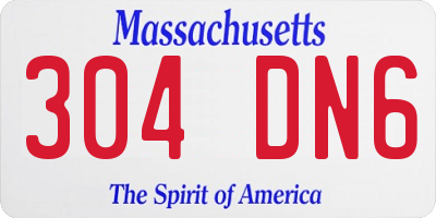 MA license plate 304DN6