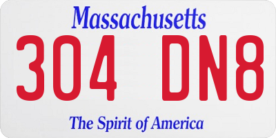 MA license plate 304DN8