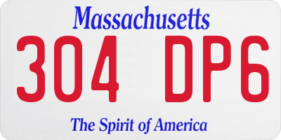 MA license plate 304DP6