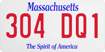 MA license plate 304DQ1