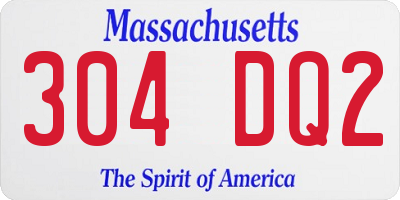 MA license plate 304DQ2