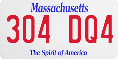 MA license plate 304DQ4