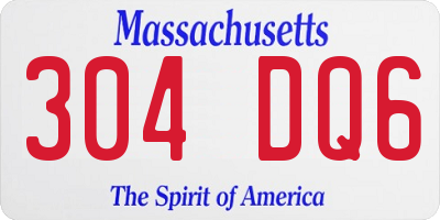 MA license plate 304DQ6