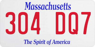 MA license plate 304DQ7
