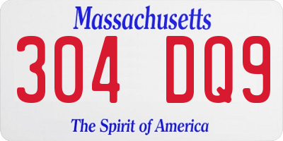 MA license plate 304DQ9