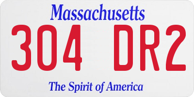 MA license plate 304DR2