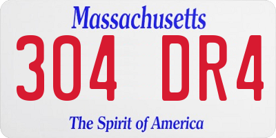 MA license plate 304DR4