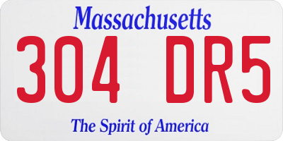 MA license plate 304DR5