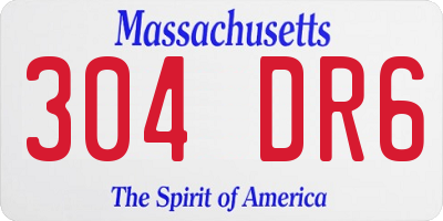 MA license plate 304DR6