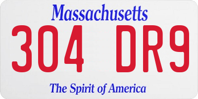 MA license plate 304DR9