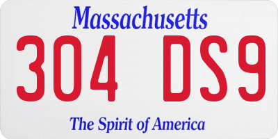 MA license plate 304DS9