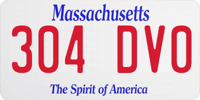 MA license plate 304DV0