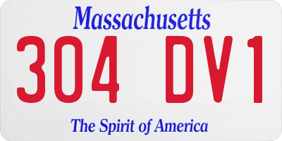 MA license plate 304DV1