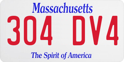 MA license plate 304DV4