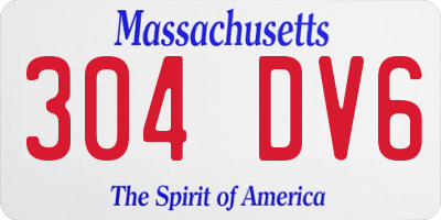 MA license plate 304DV6