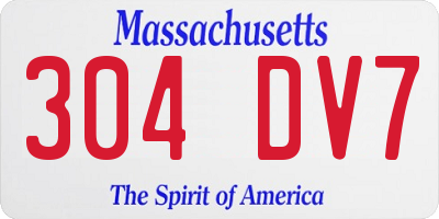 MA license plate 304DV7