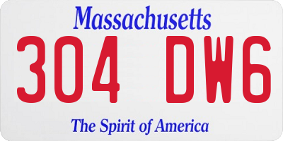 MA license plate 304DW6