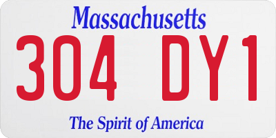 MA license plate 304DY1