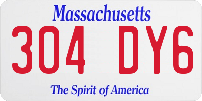 MA license plate 304DY6