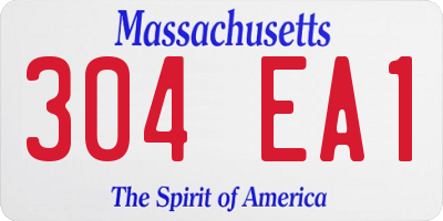 MA license plate 304EA1