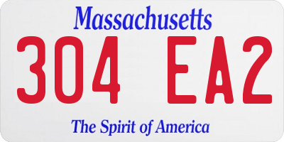 MA license plate 304EA2
