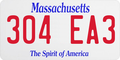 MA license plate 304EA3