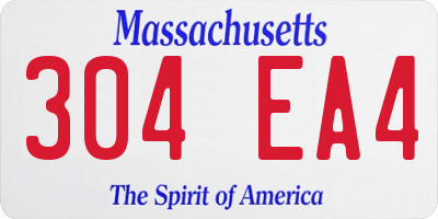 MA license plate 304EA4