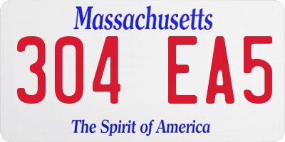 MA license plate 304EA5