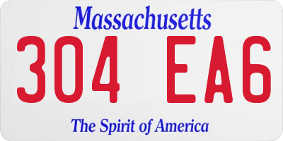 MA license plate 304EA6