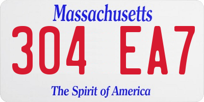 MA license plate 304EA7
