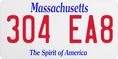 MA license plate 304EA8