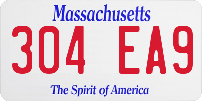 MA license plate 304EA9