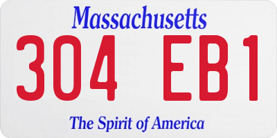 MA license plate 304EB1