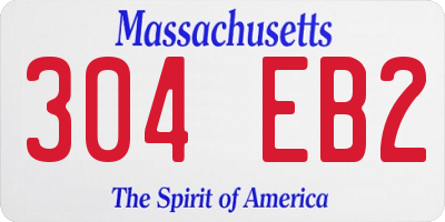 MA license plate 304EB2