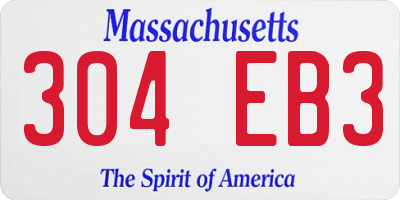 MA license plate 304EB3