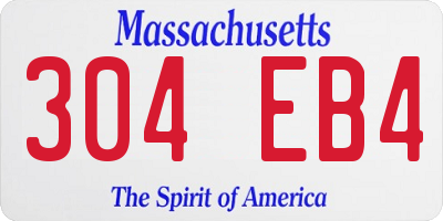 MA license plate 304EB4