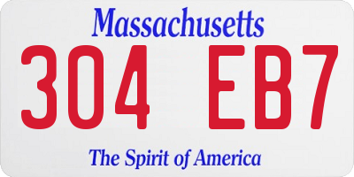 MA license plate 304EB7