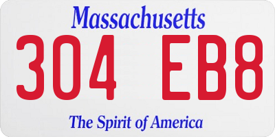 MA license plate 304EB8