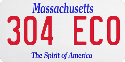 MA license plate 304EC0