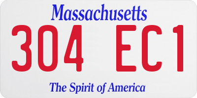 MA license plate 304EC1